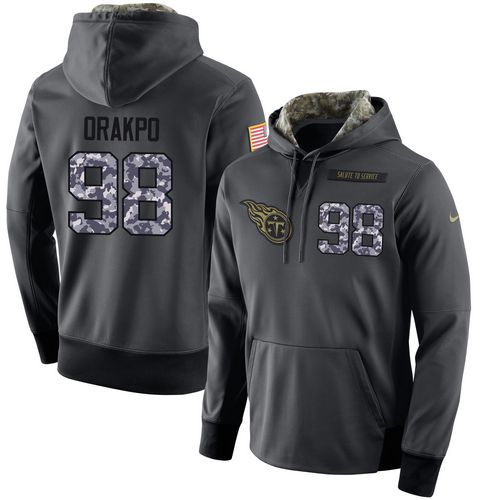 NFL Men's Nike Tennessee Titans #98 Brian Orakpo Stitched Black Anthracite Salute to Service Player Performance Hoodie